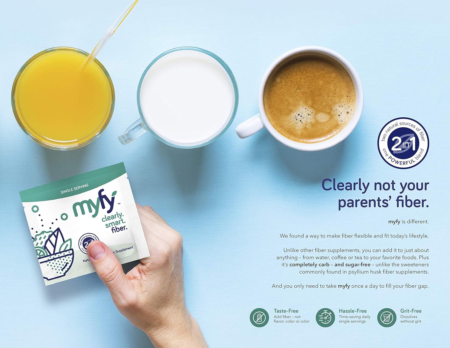 myfy - Your Natural Smart Prebiotic Fiber Supplement, 60 Servings - Premium Blend, Clearly Soluble, Taste-Free & Sugar-Free, Powder Supplement, 11.6 Ounce: Health & Personal Care