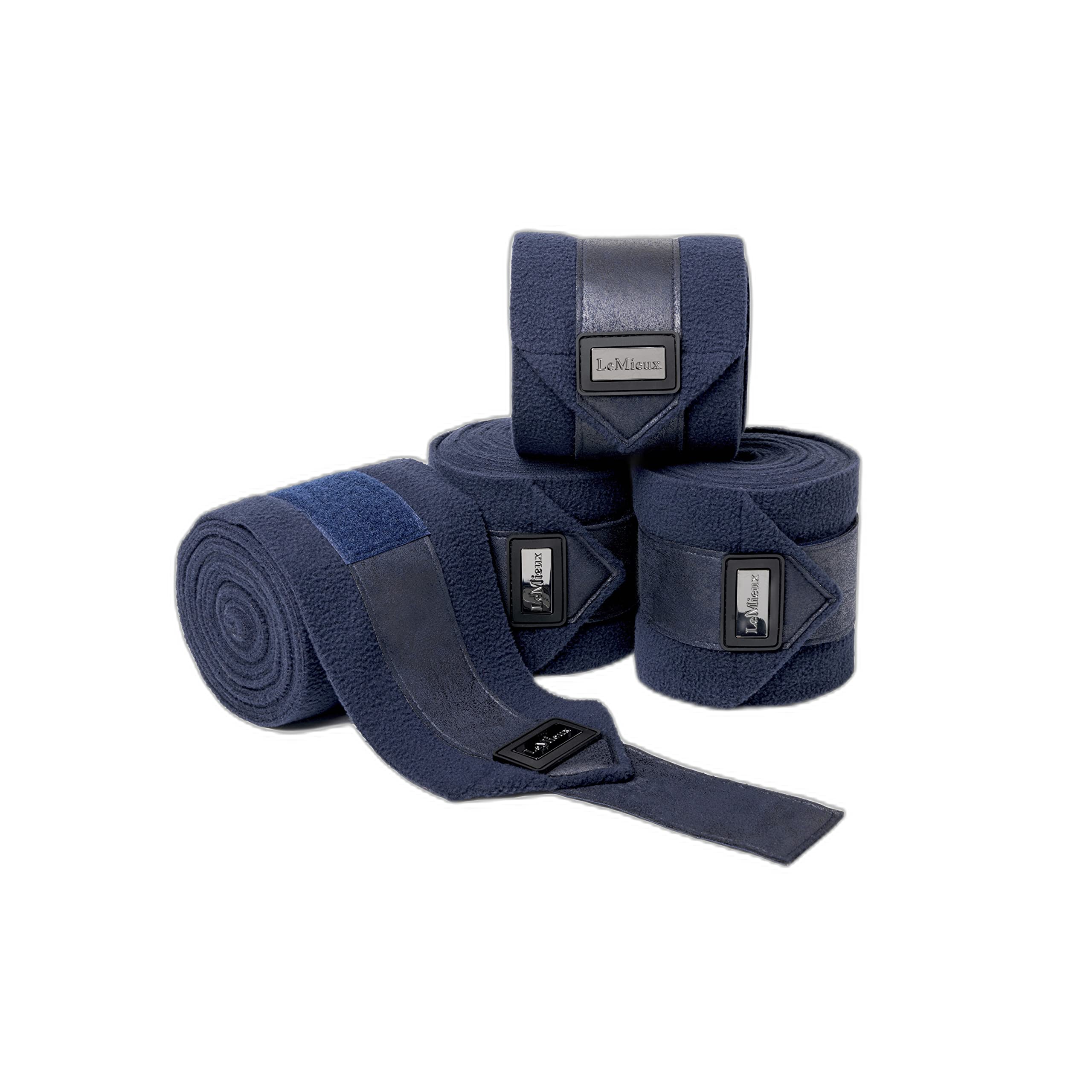 Rhone Polo Bandages in Vintage Navy with Zipped Case - Soft Fleece Protection Wraps - 3.8 m Long - Pack of 4 - Full
