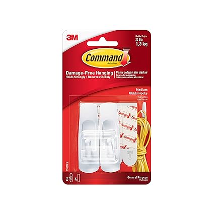3M Command Medium Hooks, White