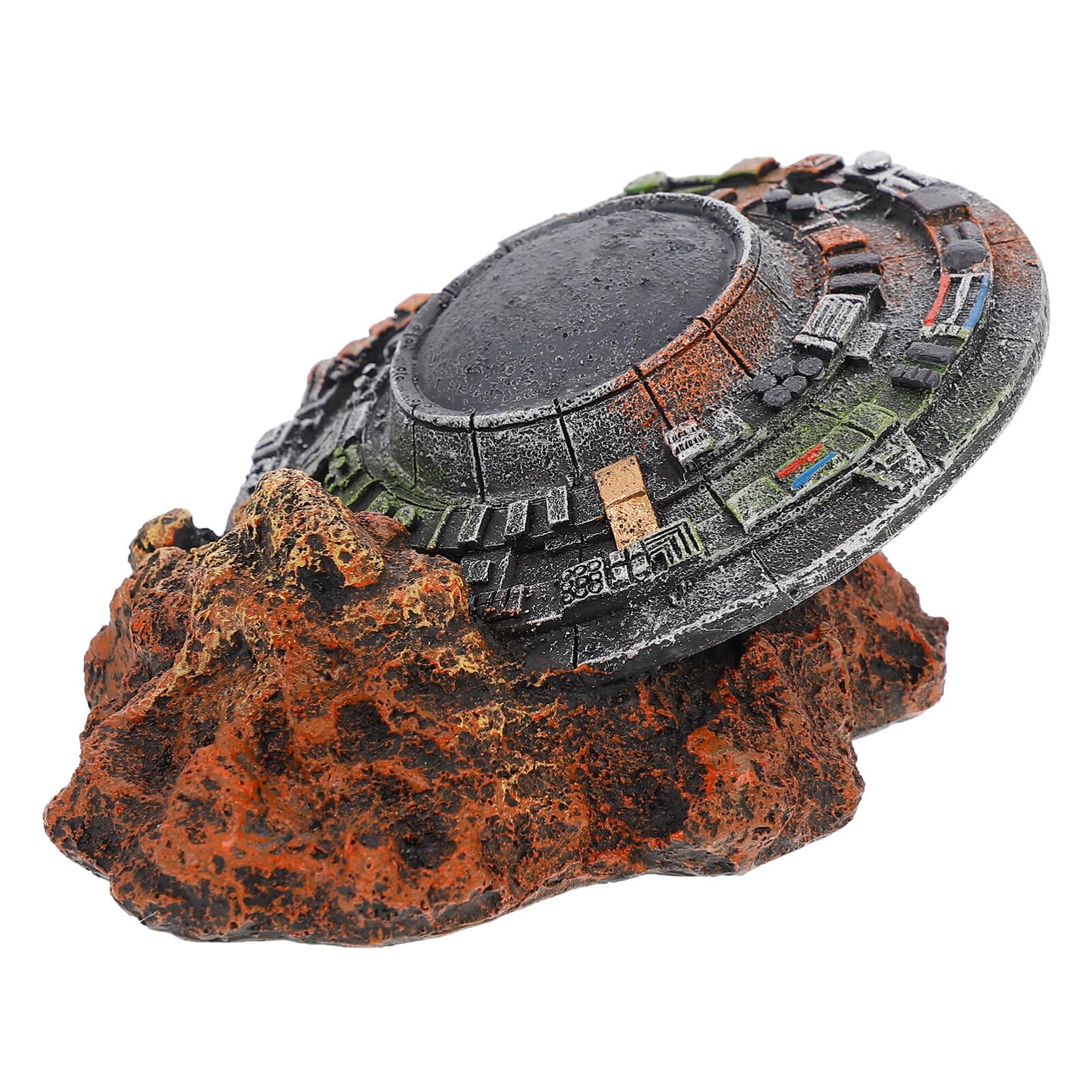 iplusmile Fish Tank Accessories 1Pc Emulation Wreck Adornment Creative Spaceship Fish Tank Ornament