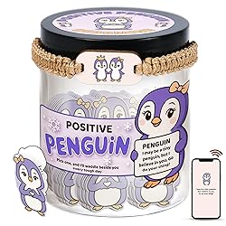 60 Positive Penguin Cards Jar, Affirmation Cards