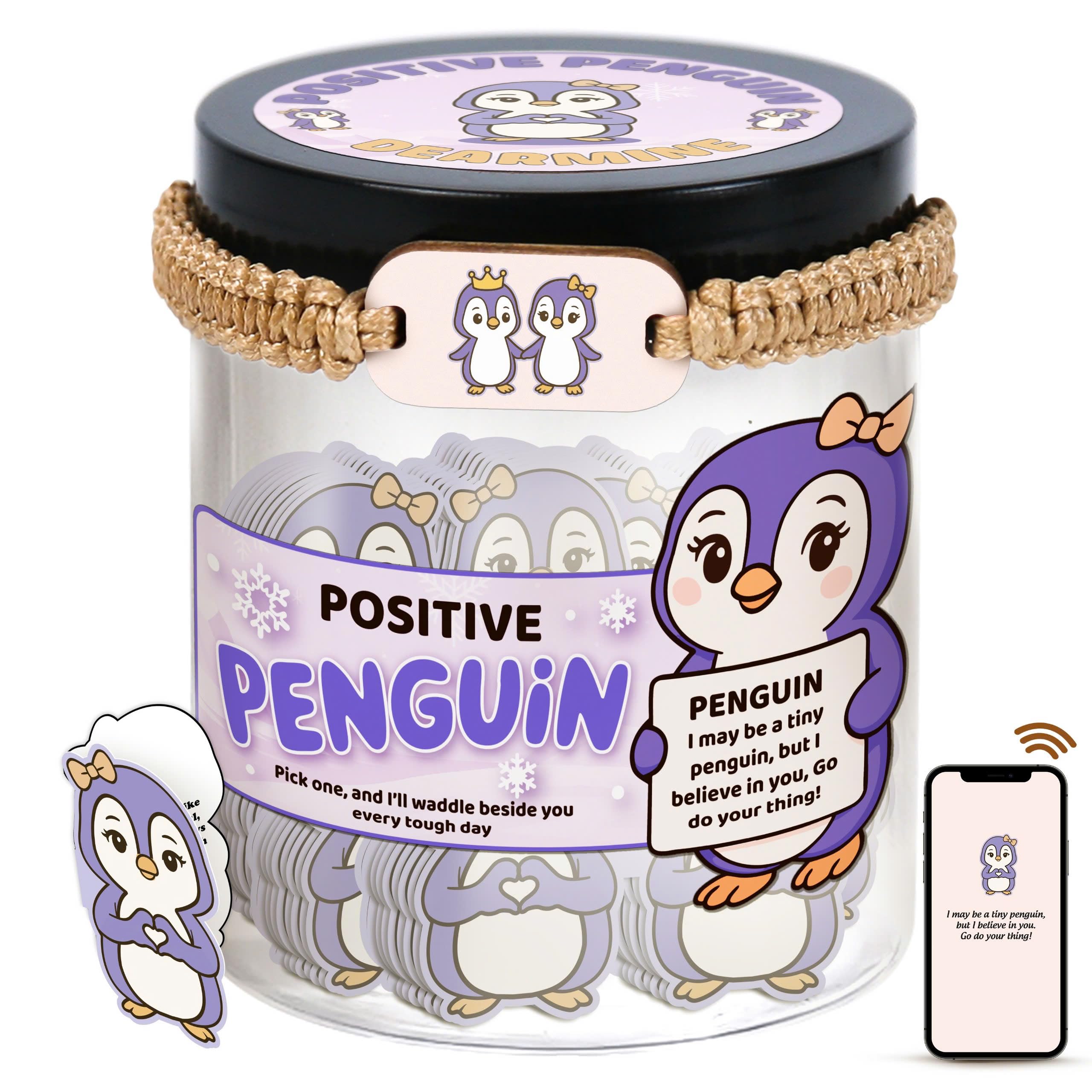 60 Positive Penguin Cards Jar, Affirmation Cards