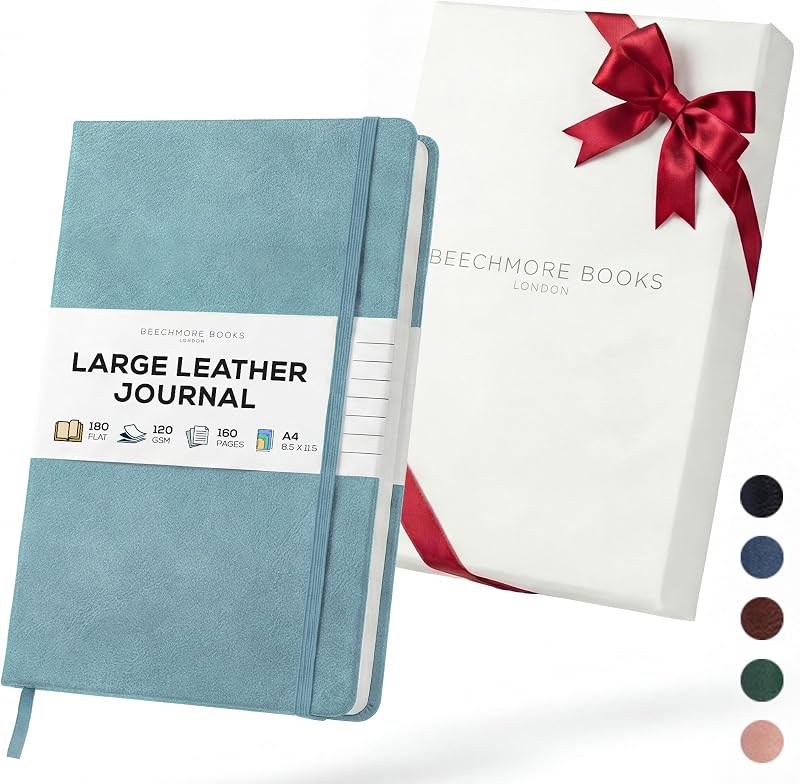 Beechmore Books Ruled Journal A4 Hardback 160 pages Gift Box Included