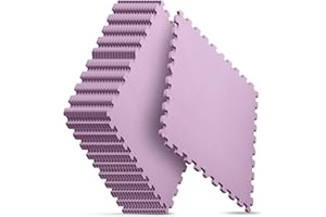 NAZHURA Home Gym Mat, Puzzle Exercise Mat, EVA Interlocking Foam Floor Tiles for Home Workout Equipment and Kids' Play Areas - Blue, 24 in x 24 in x ½ in - (Pink, 16 Pack(64 SQ FT))