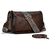 HESHE Crossbody Bag for Women Leather Hobo Purse Trendy Lightweight Boho Shoulder Bag with Two Straps Designer Cross Body Bag