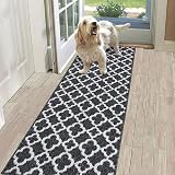 SHACOS Carpet Runner Hallway 60x180 cm Non Slip Washable Black