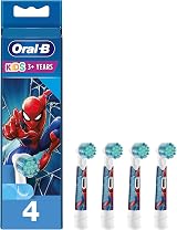 Oral-B Kids Electric Toothbrush Heads 3+ Disney Spiderman 4 Pack by Braun