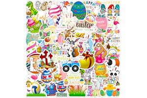 DOTHRAYAN 200 Pcs Easter Stickers for Water Bottles, Easter Egg Bunny Sticker for Kids Teens Girls Adults, Vinyl Waterproof Stickers for Waterbottles, Laptop, Phone, Gift Boxes