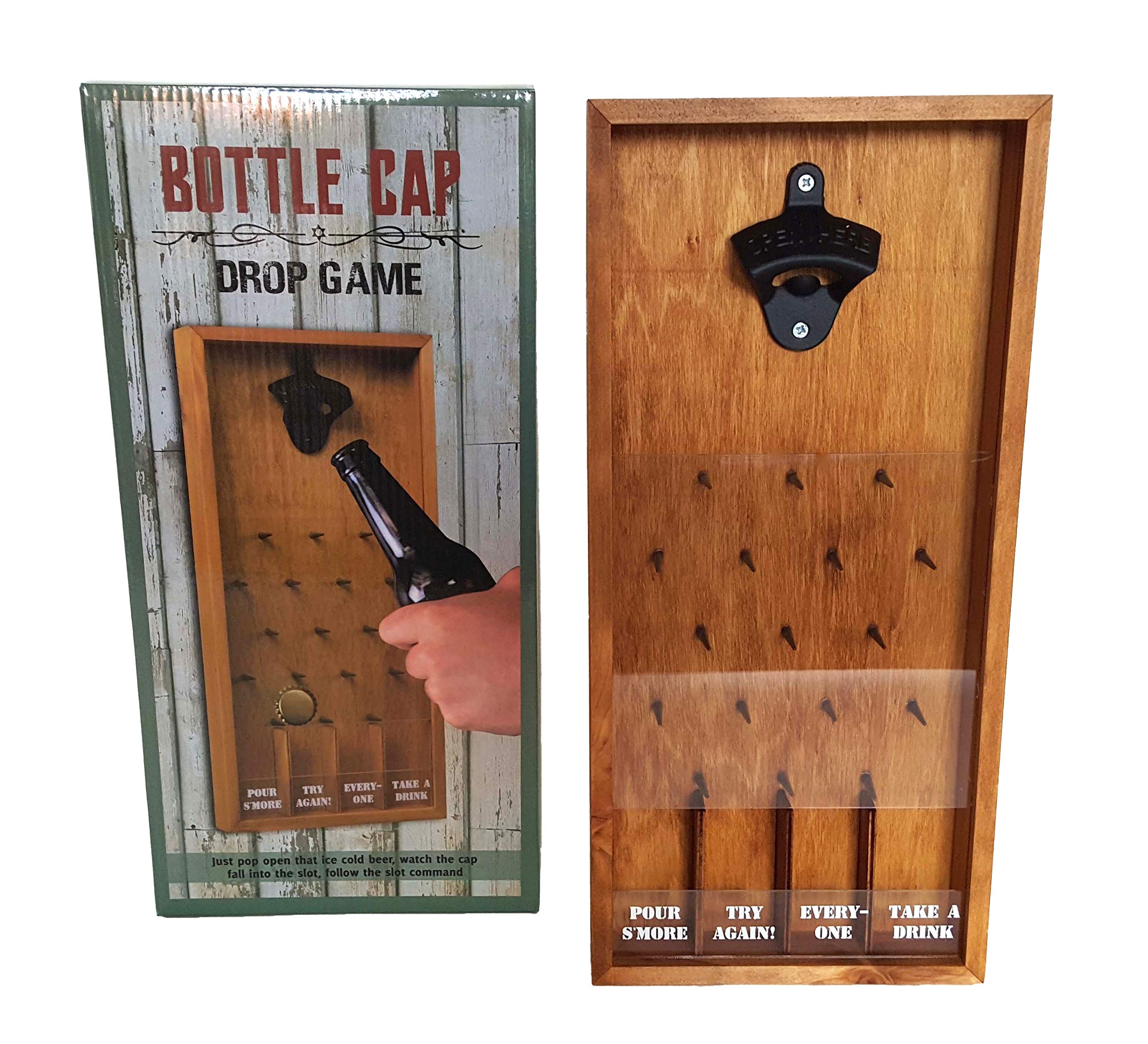 Dondor Tic Tac Toe Shot Glass Drinking Game, Beer Bottle Opener Cap Game, His & Hers Wine Cork & Beer Cap Shadow Box (Bottle Cap Drop)