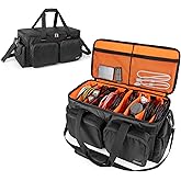 Trunab DJ Cable File Bag with Detachable Padded Bottom and Dividers, Travel Gig Bag for Professional DJ Gear, Musical Instrum