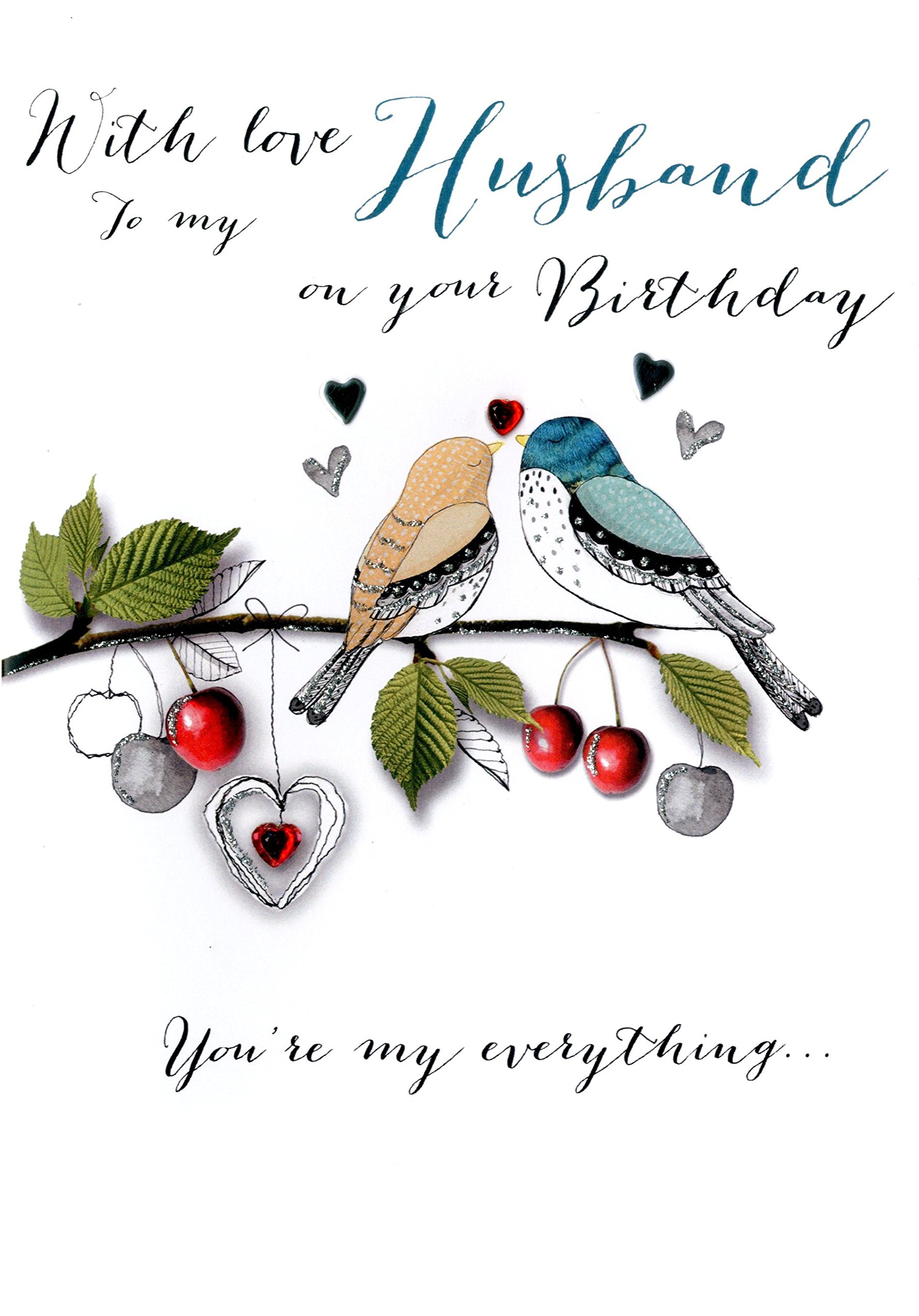 With Love Husband Birthday Embellished Greeting Card Joie De Vivre Range Cards