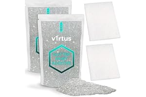 V1rtus Silver Glitter Paint Additive [200g] New 2021-2 X Finishing Buffing Pads Included - Mix with Any Acrylic Paint for Perfect Luminous Finish on Interior or Exterior Walls, Ceilings, and Wood