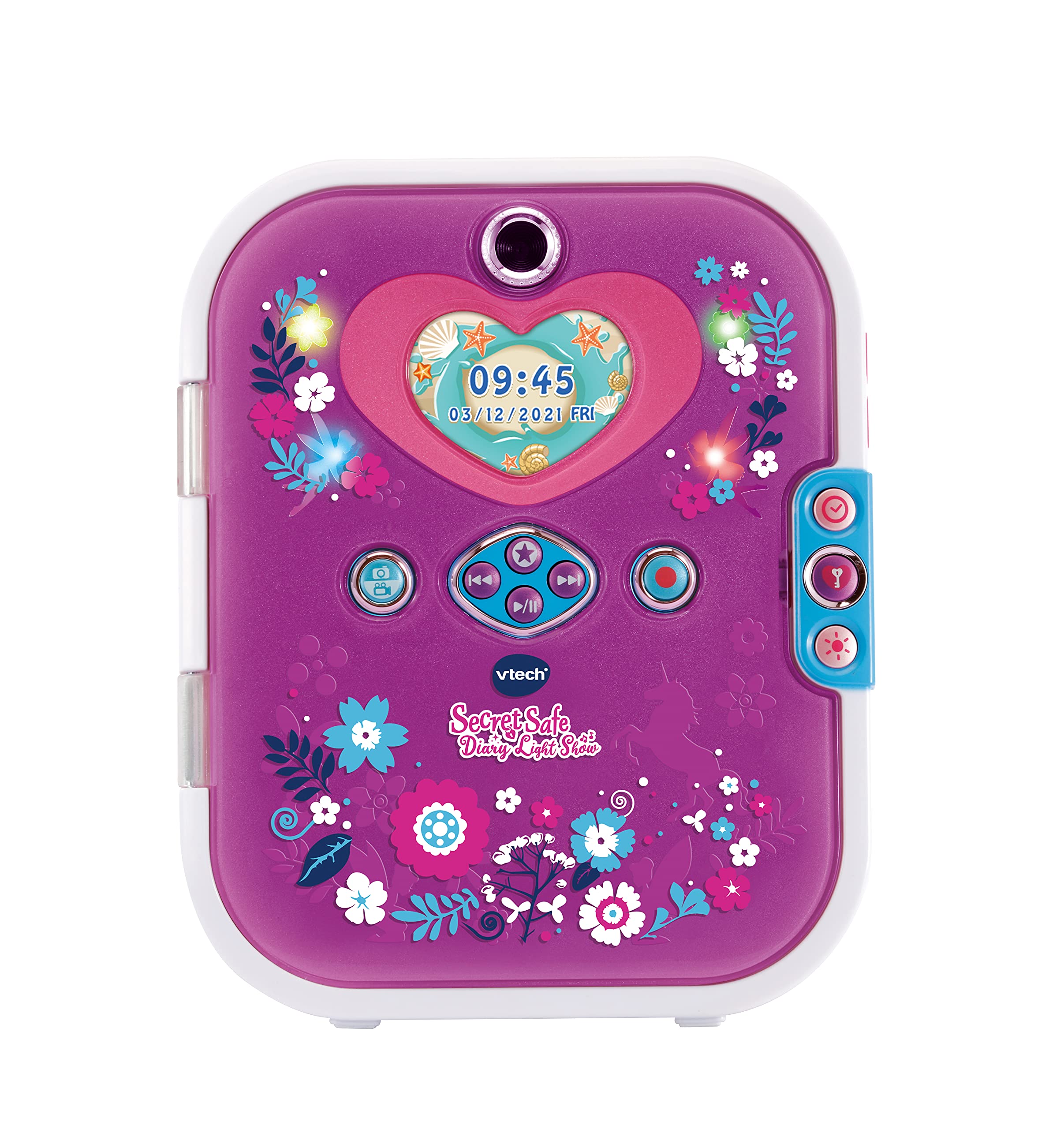 VTech Purple Secret Safe Diary Light Show, Interactive Girls Diary, Secret Diary for Girls with Face Recognition, Photos & More, Gifts for Girls with Games, Ages 6, 7, 8+ Year Olds, English Version