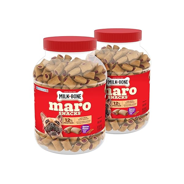 MILK-BONE MAROSNACKS BACON FLAVOR SMALL DOG TREATS WITH BONE MARROW, 40 OUNCES (PACK OF 2) (PACKAGING DESIGN MAY VARY)