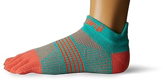 Injinji Womens Run Lightweight No-Show Socks Guava