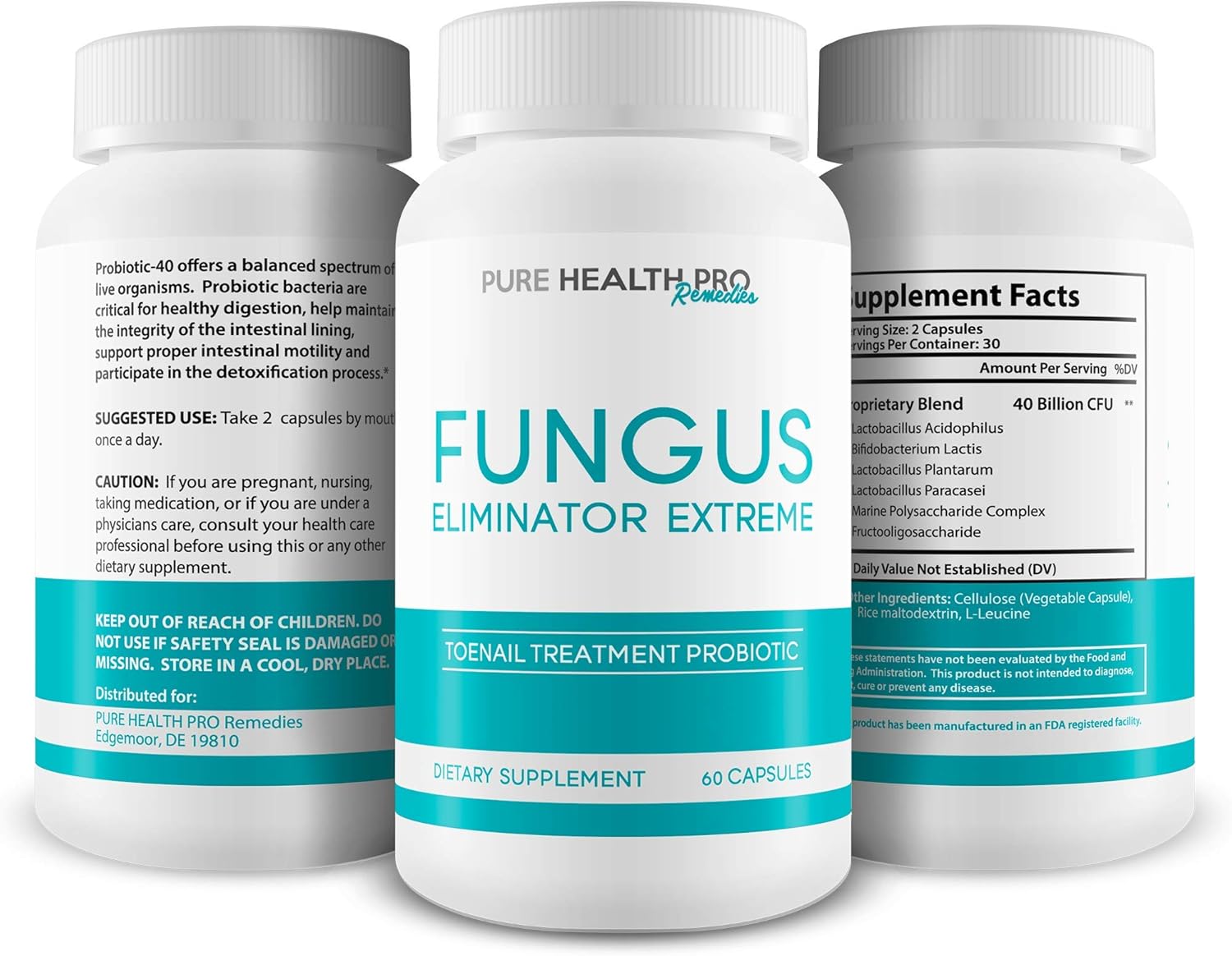 Fungus Eliminator Extreme - Toenail Treatment Probiotic - Probiotics for Overall Health - Probiotic Supplement Nail Fungus Eliminator - Fungus Eliminator Pure Health Pro Remedies: Health & Personal Care