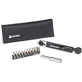 Granite Rocknroll TQ Torque Ratchet Bike Tool Kit (Black) | 2-10Nm range, extension rod, 10 S2 steel bits, 7 hex 2-8mm plus T20, T25 and PH2, 600D pouch, 190g, MTB road and gravel use
