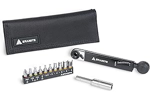 Granite Rocknroll TQ Torque Ratchet Bike Tool Kit, Bike Multitool Kit with 10 Tool Bits and Extension Rod, Portable Torque Ratchet Tool Kit for Mountain Bike, Road Bike and Gravel Bike (Black)