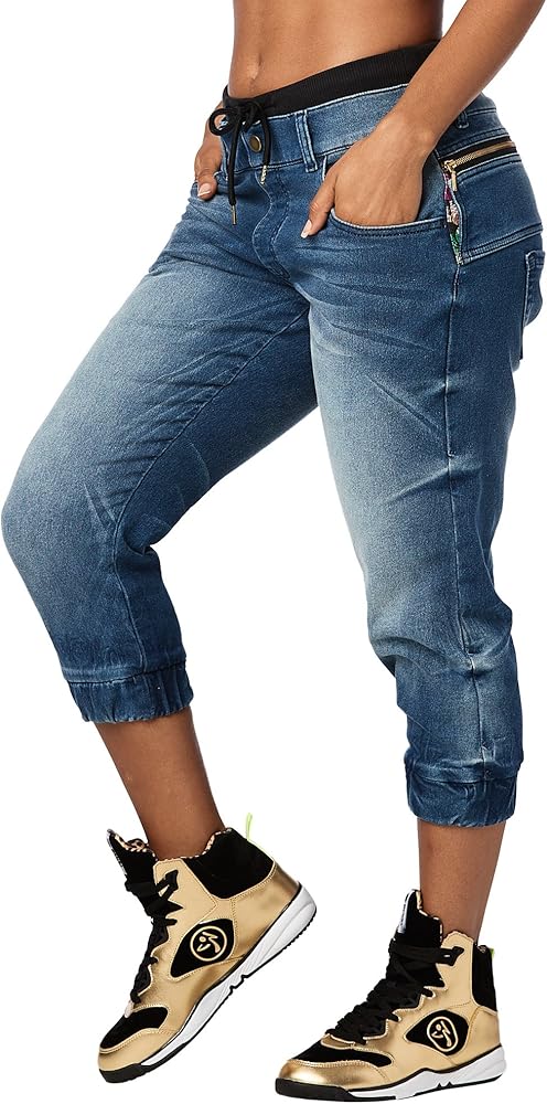 Zumba Fitness la pachanga Zippered Denim Pants Mujer Pantalones ...