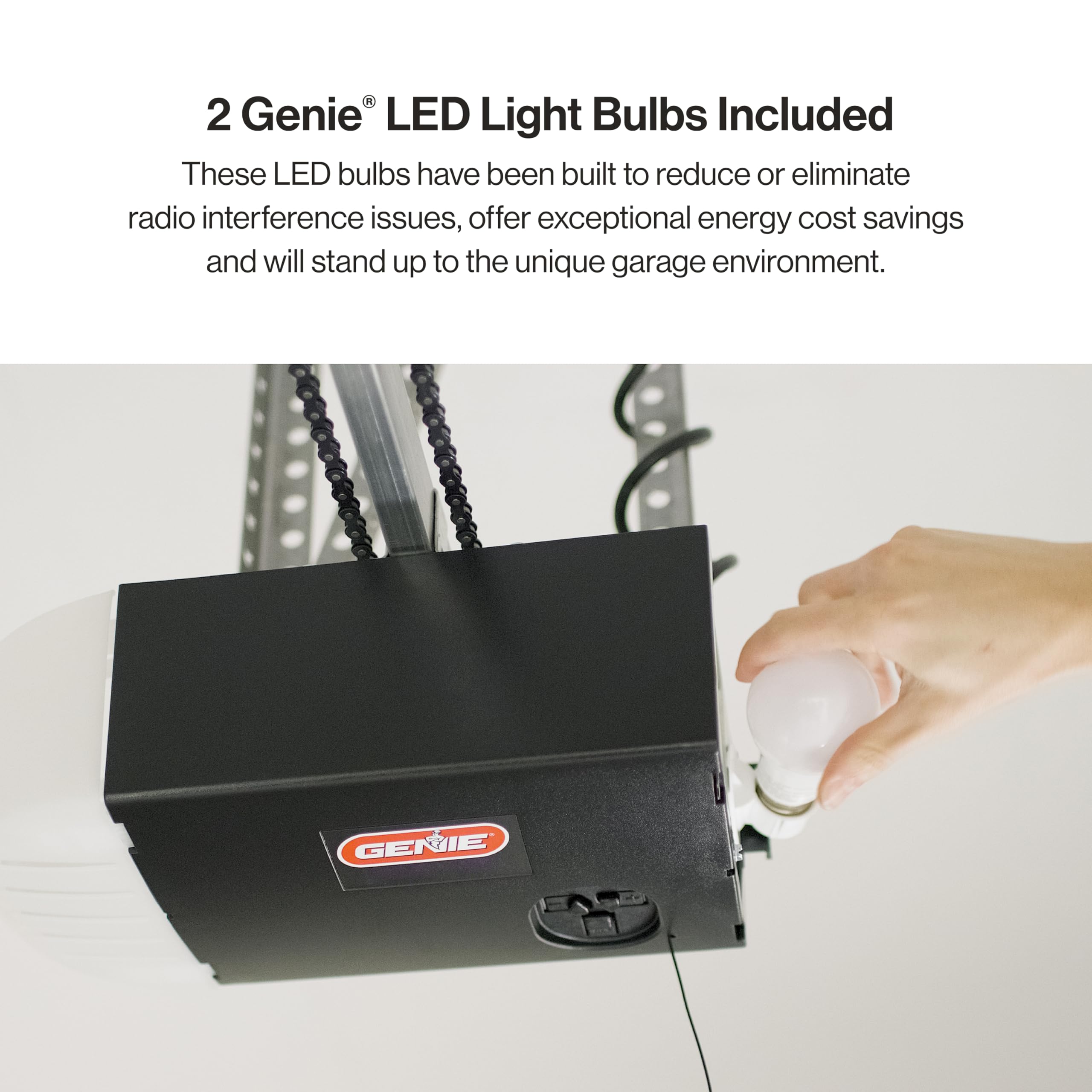 Genie Chain Glide Connect Essentials Smart Garage Door Opener - Reliable Chain Drive Opener With LED Lighting- Compatible with Alexa, SmartThings, Brilliant Smart Home - View 7
