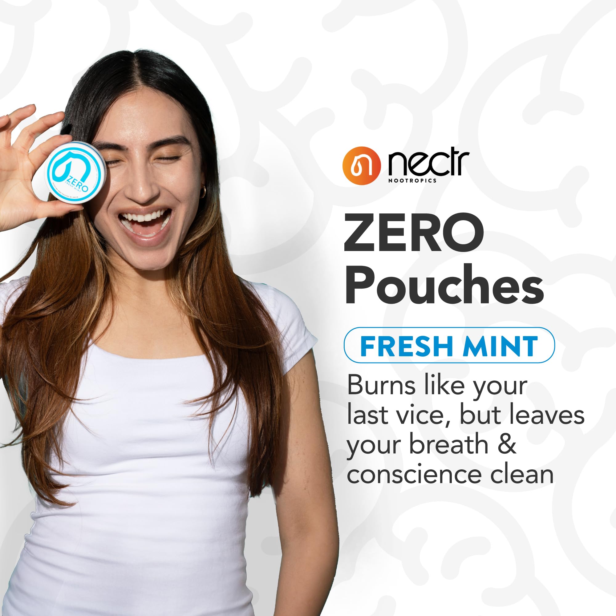 Nectr Energy Zero Pouches - No Caffeine, No Sugar, Zero Calories Mini Pouches for Oral Fixation and Stress Relief - 4 Pucks of 20 - Fresh Mint Flavor