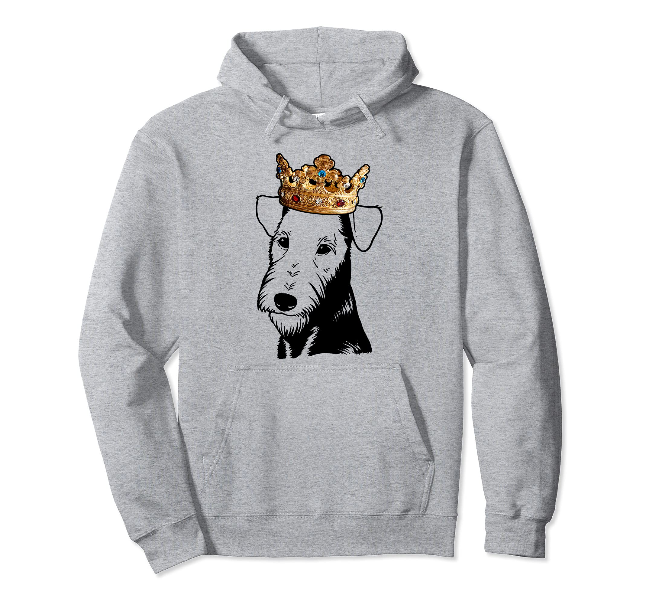 Airedale Terrier Dog Wearing Crown Pullover Hoodie
