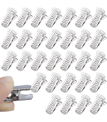30 Mini Pinces Métalliques ROSYLEVE - Pinces Crocodile Argent Pour Photos, Vêtements Et Artisanat
