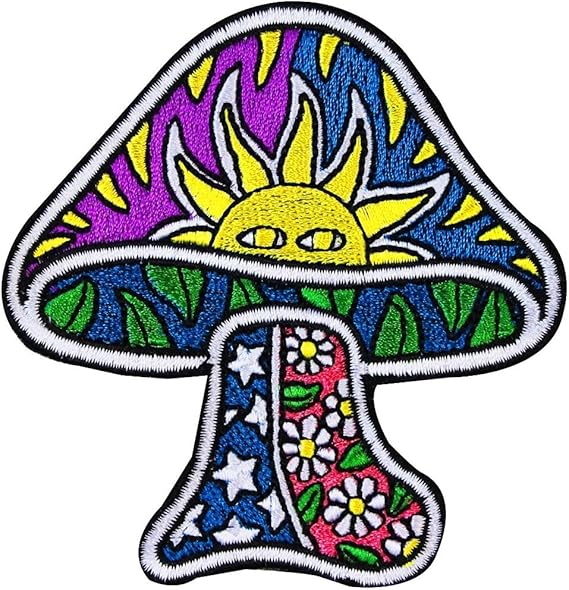Amazon Co Jp Dan Morris サンマッシュルームパッチ サイケデリック ヒッピー刺繍 アイロン接着アップリケ 服 ファッション小物