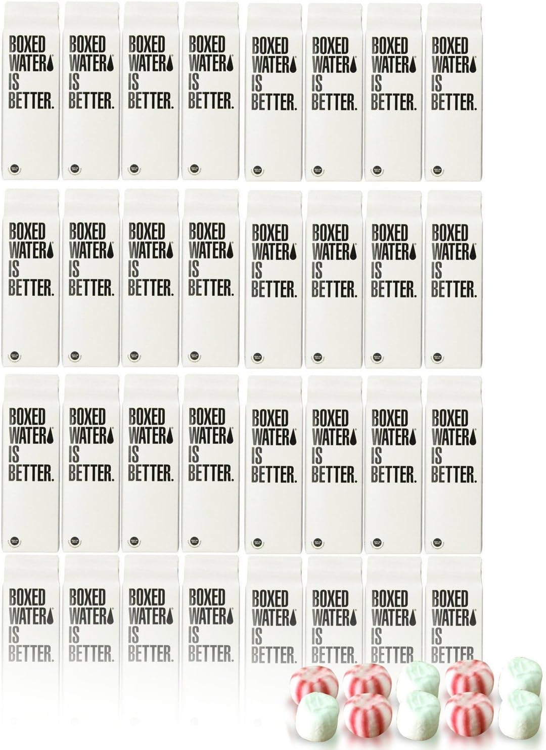 Boxed Water Is Better Including Custom Thank You Mints, (30 Pack, 250 ML)