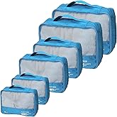 Packing Cubes Set Travel Luggage Organizers Suitcase Lightweight Accessories (Sky Blue)
