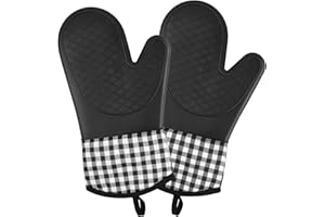 CHARMOUNT Silicone Oven Mitts, 500 °F Heat Resistant Oven Mitts Set of 2, Non-Slip Mitaine De Four, 1 Pair Silicone Oven Glov