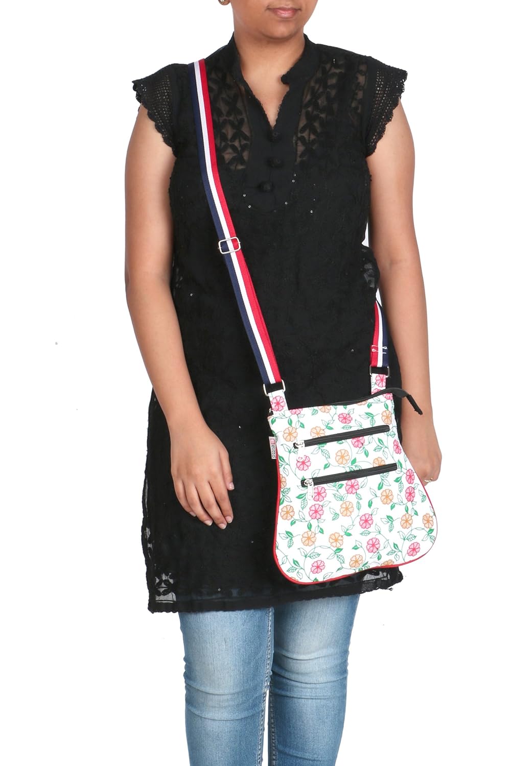 elitto trendy water resistance ladies printed canvas sling bag - el03-13