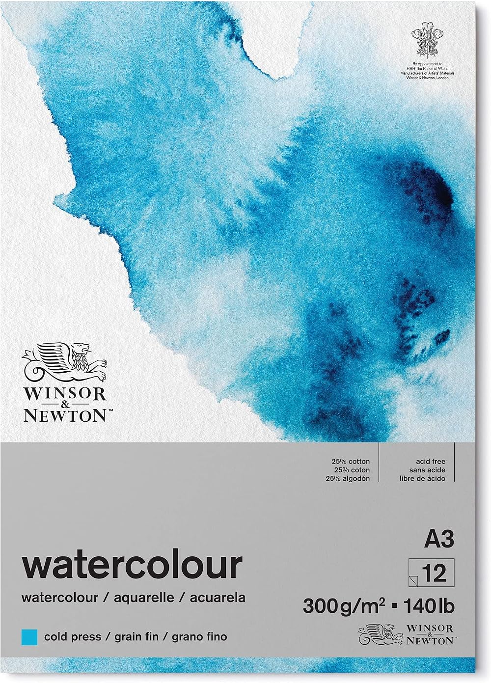 Winsor & Newton Watercolour Paper Pad A3 300 gsm 12 Sheets Cold Pressed