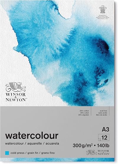 Winsor & Newton Watercolour Paper Pad A3 300 gsm 12 Sheets Cold Pressed