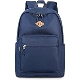 Lohol Classic Backpack for School Travel College, Durable Water Resistant Bookbag (Navy)