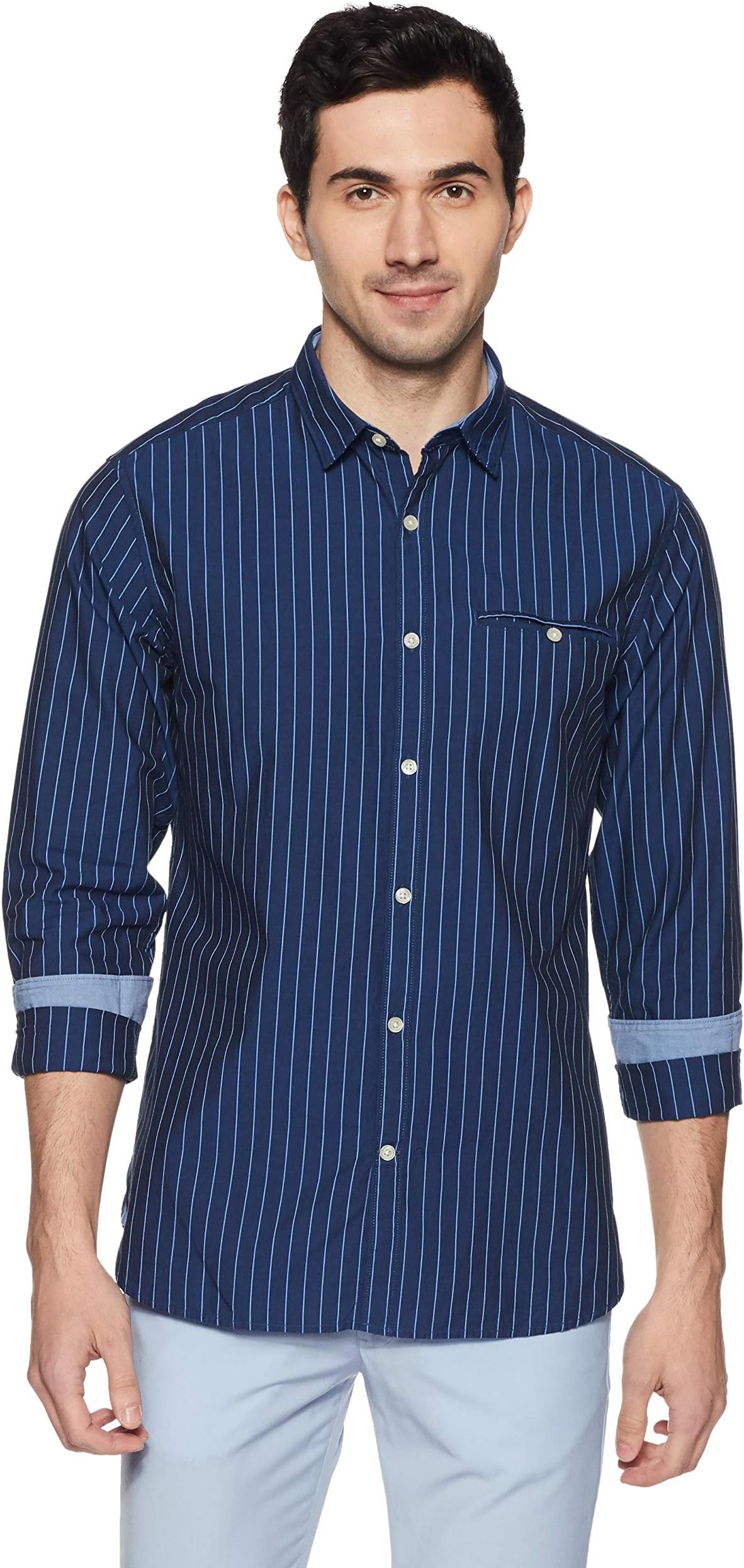 Spiritus by Pantaloons Men's Striped Slim Fit Casual Shirt