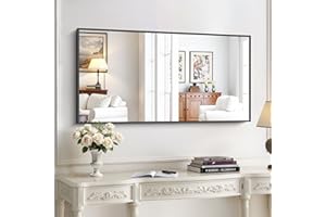KOCUUY Black Bathroom Mirror, 24x48 Inch Rectangle Mirror for Over Sink, Modern Decorative Wall Mirror for Bedroom Living Room Bathroom, Hang Horizontal/Vertical