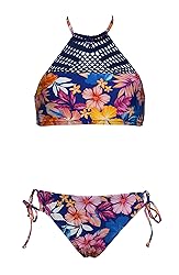 Hobie Girls' High Neck Halter Top and Side Tie
