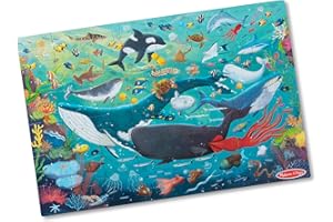Melissa & Doug Underwater Jumbo Floor Puzzle, 48-Piece Ocean-Themed Jigsaw Puzzle with Sea Animals and Illustrated Guide, 3 x