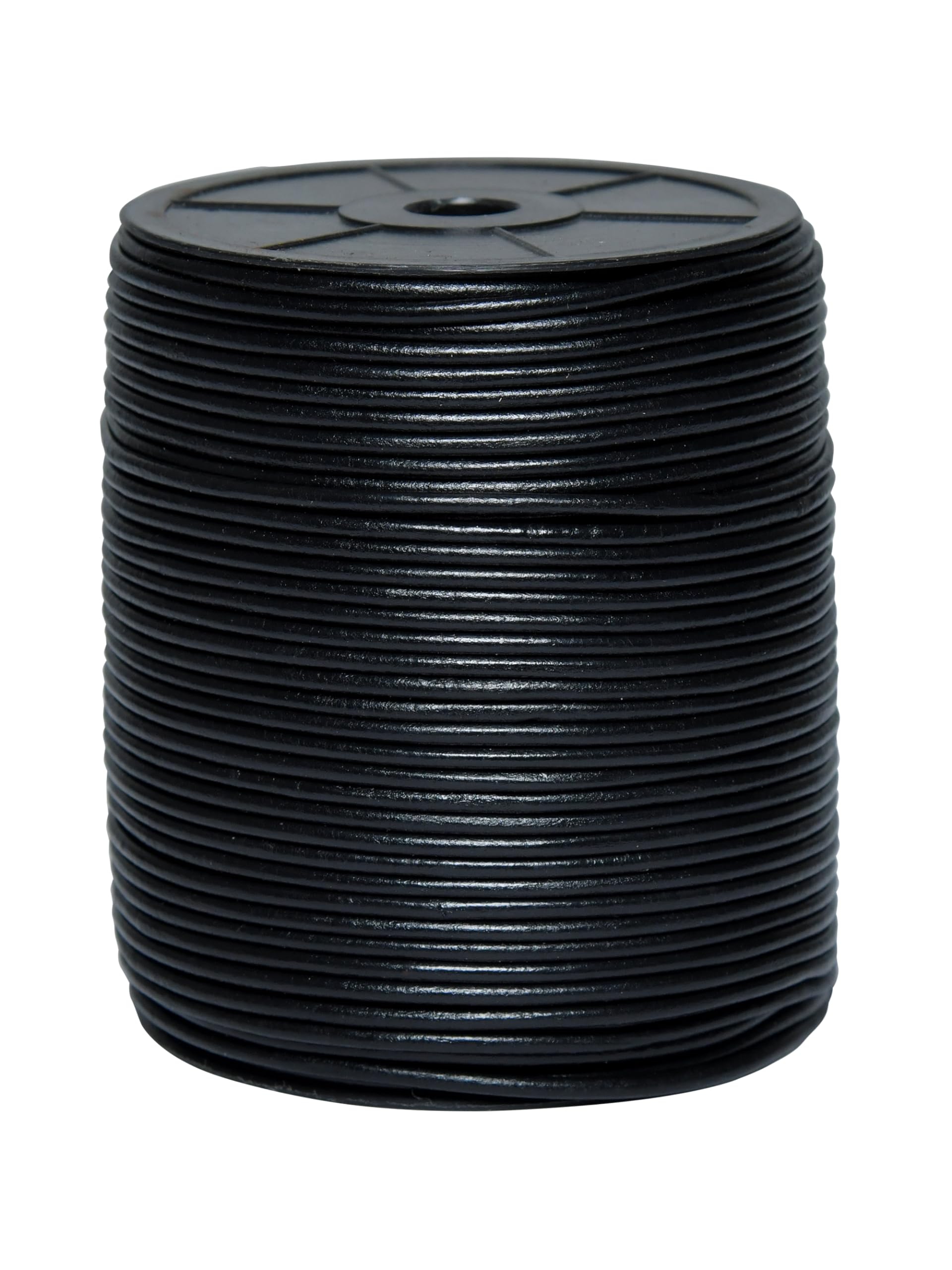 Cords Essentials Round Genuine Leather String Cord, Rope for Jewelry Making, Necklaces, Bracelets, Kumihimo Braiding, Wraps, Crafts and Hobby Projects (Black, 3.0 MM)