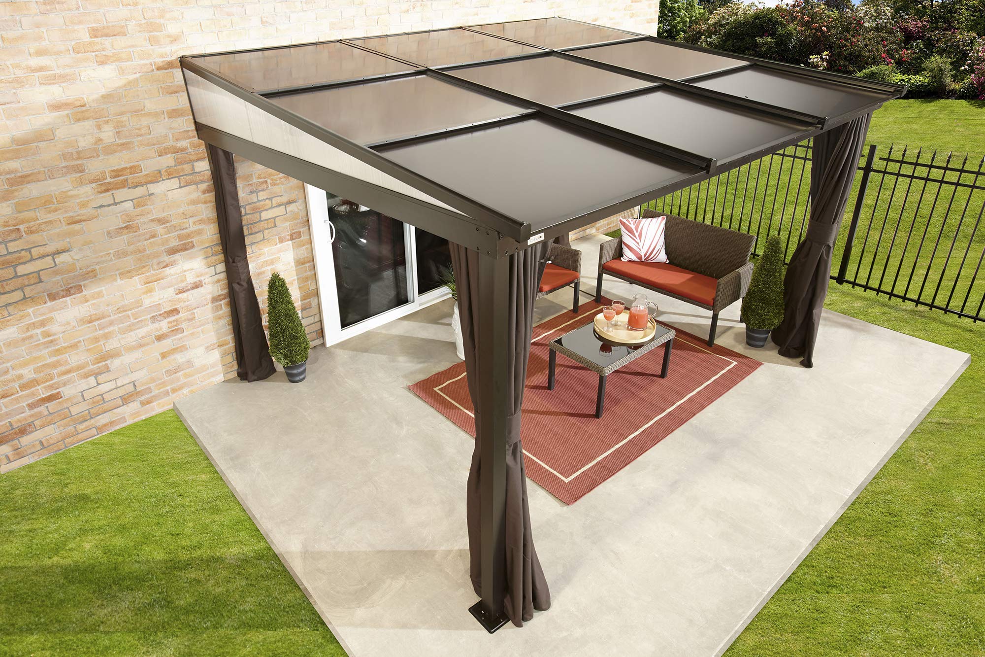 Sojag Outdoor 10 X 12 Budapest Wall Mounted Hardtop Gazebo With
