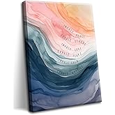 Mental Health Wall Art, Therapy Office Pictures Wall Decor, Inhale Exhale Meditation Art Paintings, Inspirational Canvas Prints, Therapist Artwork for Meditation Room Calming Corner, Framed 12x16 Inch