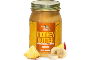 Green Jay Gourmet Monkey Butter - All-Natural, Gluten-Free Banana Butter - Pineapple Spread with Bananas & Mango - Gourmet Fruit Butter - No Corn Syrup, Preservatives or Trans-Fats - 19 Ounces