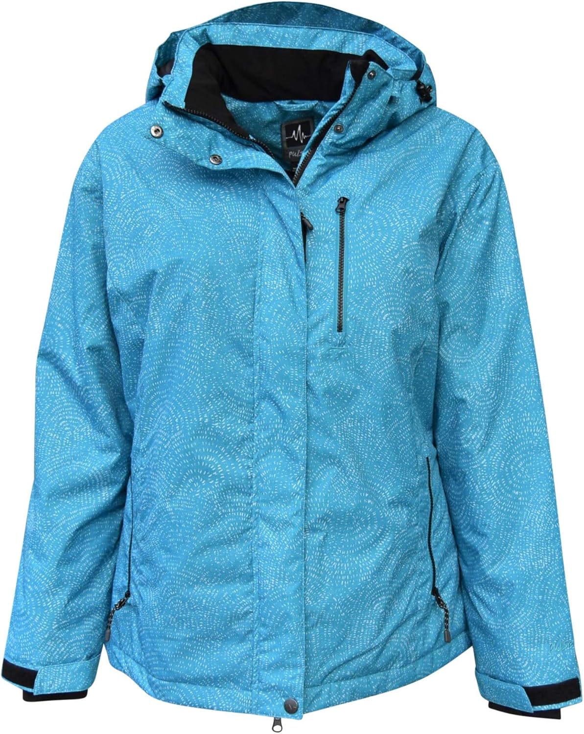 Pulse Women's Plus Size Extended Insulated Bevel Snow Ski Jacket: Clothing