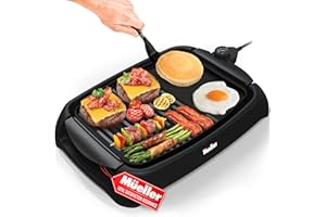 CHICHL Mueller Ultra GrillPower 2-in-1 Smokeless Electric Indoor Removable Grill and Griddle Combo, Nonstick Plate, with Adjustable Temperature, 120V