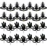 Ceenna 24 Pieces 1920s Flapper Headband Black Feather Headband Costume Flapper Headpiece 20s Rhinestone Hair Accessory for Women