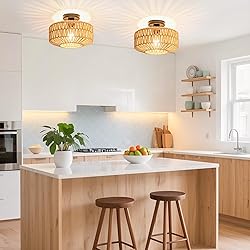 MAYNA 11.8" Rattan Ceiling Light