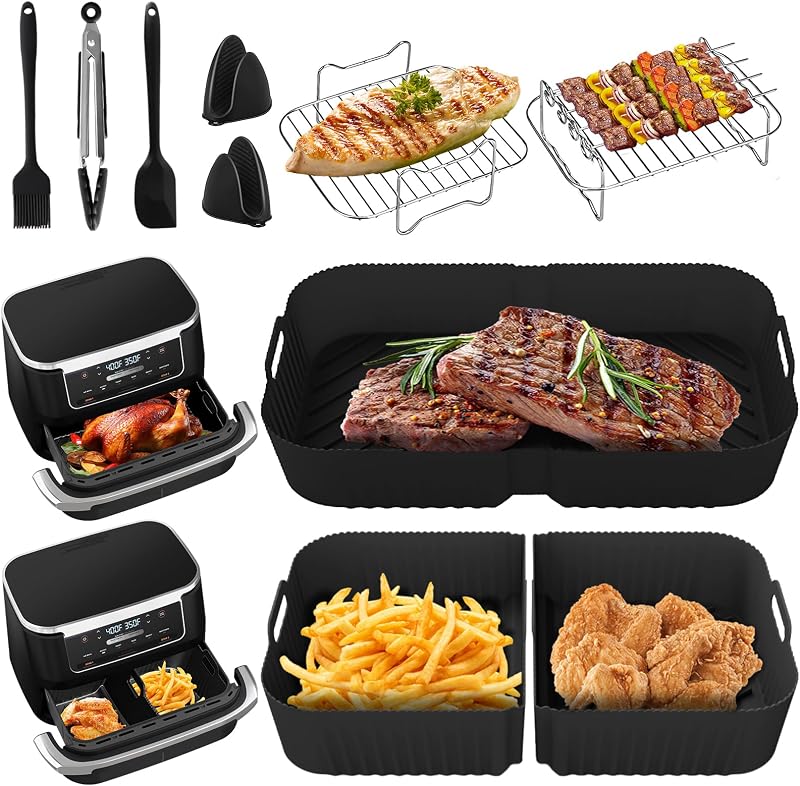 Exsivemy Silicone Air Fryer Liner for Ninja Foodi Flexdrawer 14pcs Set