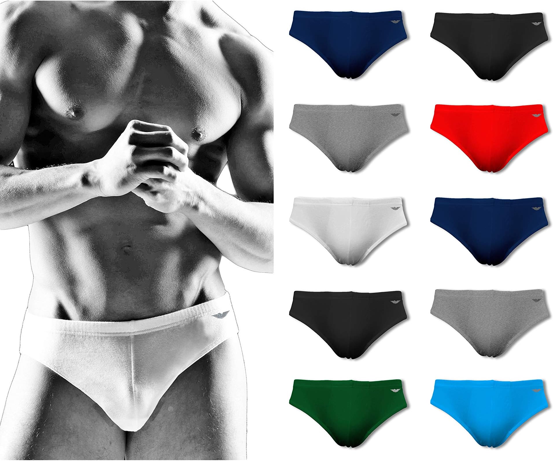 AMERICAN ACTIVE 24/7 Basics Men's 12 Pack Sport Bikini Briefs