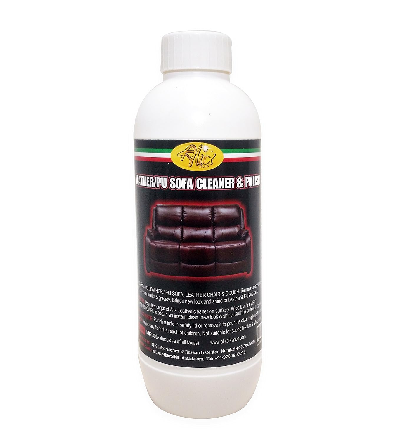 Alix Leather Pu Sofa Cleaner Polish 500ml Cleans Most Stains